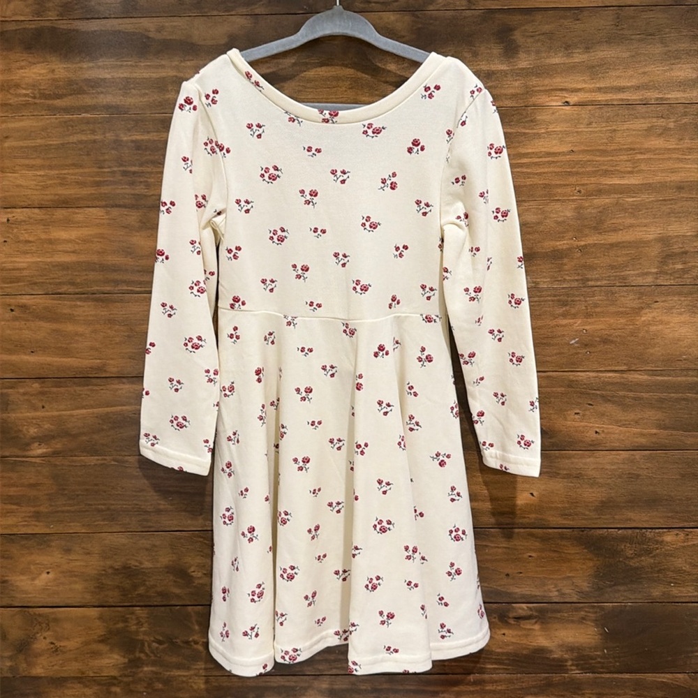 NWT Cream Twirl Dress with Red Roses